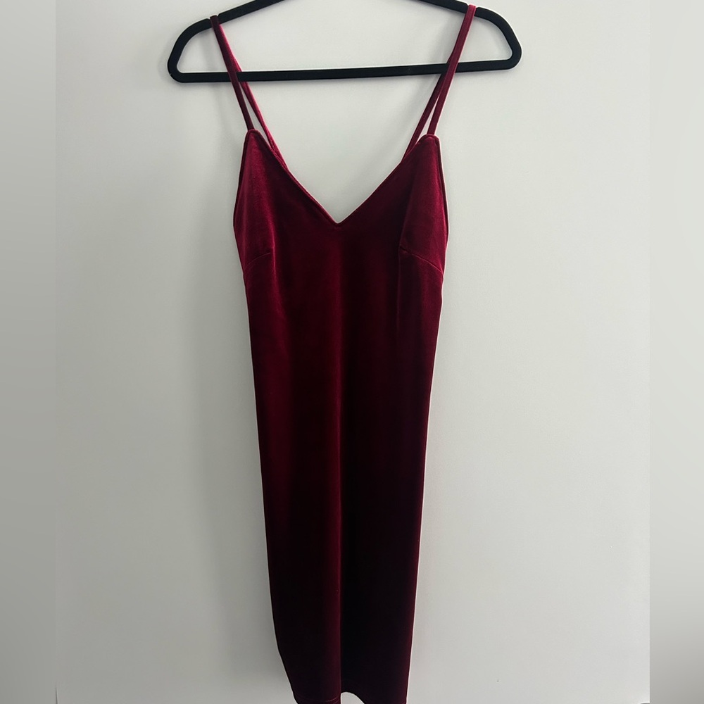 Sexy velvet red dress